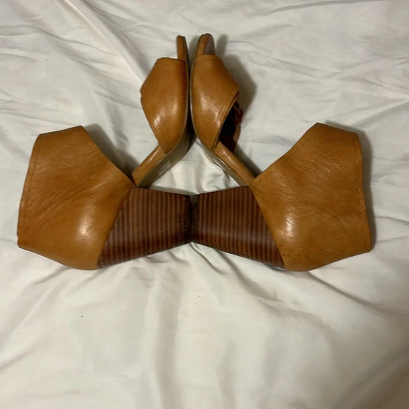 Seychelles Cleopatra Leather Heel Open Toe size 8.5 - Picture 5 of 11